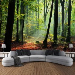 Tenture Murale Paysage "Clairière des Feuilles Dorées"