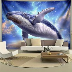 Tenture Murale Paysage Espace Baleine Galactique