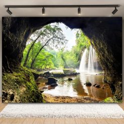 Tenture Murale Paysage "Grotte de la Cascade Émeraude"