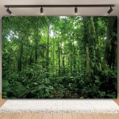 Tenture Murale Paysage "Immersion Verte de la Forêt Primordiale"