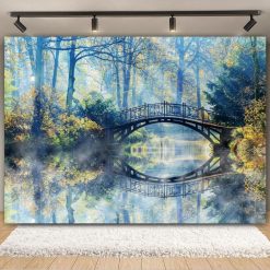 Tenture Murale Paysage Pont des Brumes Miroitantes