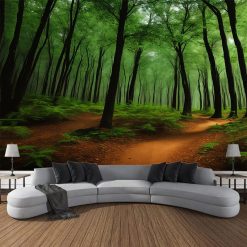 Tenture Murale Paysage "Sentier Vert de la Forêt Émeraude"