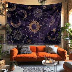 Tenture Murale Zen "Astres Mystiques Améthyste"