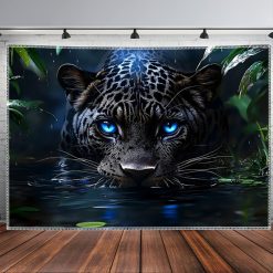 Tenture Murale Animaux « Panthère aux Yeux de Saphir »