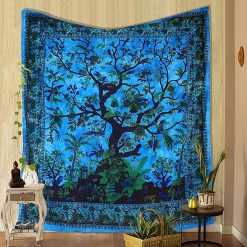 Tenture Murale Arbre de Vie « Le Jardin d’Azur »