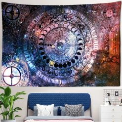 Tenture Murale Astrologie « Horloge Cosmique du Zodiaque »