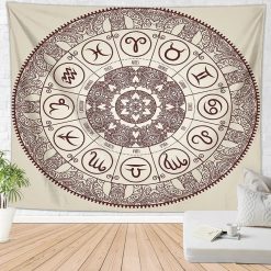 Tenture Murale Astrologie « Mandala des Douze Signes du Zodiaque »