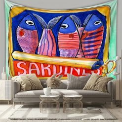 Tenture Murale Bord de Mer "Sardines en Boîte"