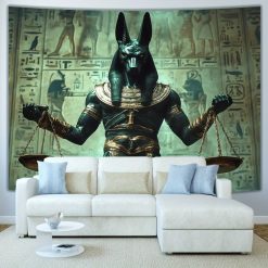Tenture Murale Égyptienne Anubis, Gardien de la Justice Divine