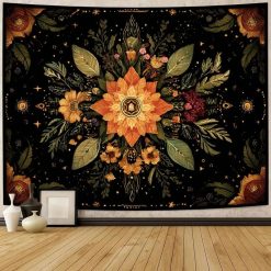 Tenture Murale Hippie Mandala Floral Fleurs d’Automne