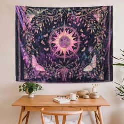 Tenture Murale Hippie Papillons Mystiques Étoile Florale Enchantée