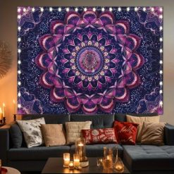 Tenture Murale Mandala "Améthyste Céleste"