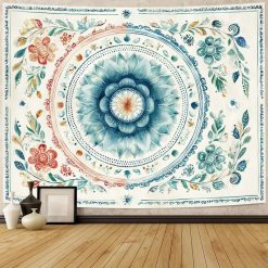 Tenture Murale Mandala "Aquarelle Florale"