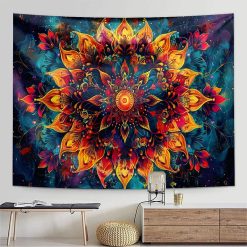 Tenture Murale Mandala "Flamme Cosmique"