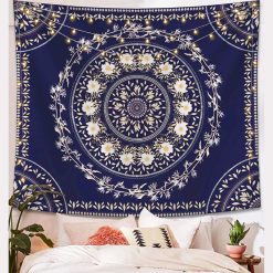 Tenture Murale Mandala Fleur de Minuit