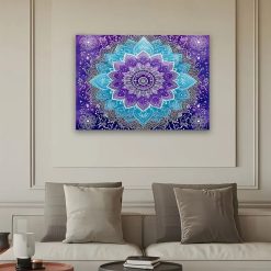 Tenture Murale Mandala Lotus Améthyste