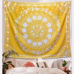 Tenture Murale Mandala Soleil Fleuri
