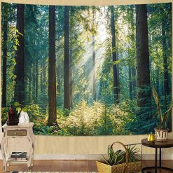 Tenture Murale Nature Rayons de Soleil en Sous-Bois