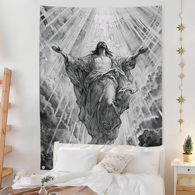 Tenture Murale Art Chrétien « Jésus dans la Gloire Céleste »