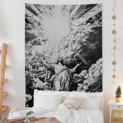 Tenture Murale Art Chrétien « Jésus vers la Lumière Céleste »