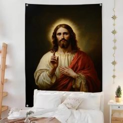 Tenture Murale Art Chrétien « Le Christ Bénissant »