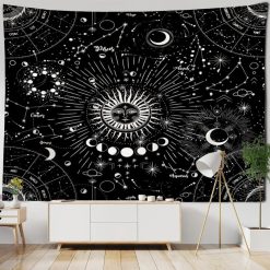 Tenture Murale Astrologie « Soleil, Lune et Constellations du Zodiaque »