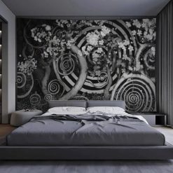 Tenture Murale Design « Arbres aux Spirales Enchantées »