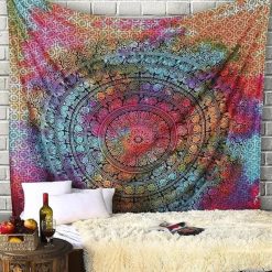 Tenture Murale Mandala « Arc-en-Ciel Bohème »