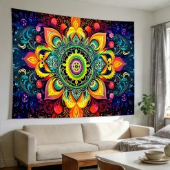 Tenture Murale Mandala « Fleur Psychédélique »
