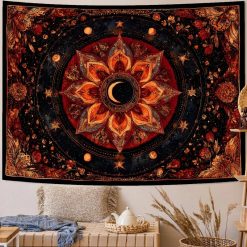 Tenture Murale Mandala « Lune de Braise »