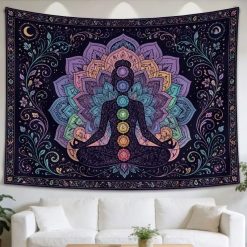 Tenture Murale Mandala « Méditation des Sept Chakras »
