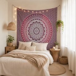 Tenture Murale Mandala « Rose Bohème »