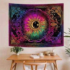 Tenture Murale Mandala « Soleil Lunaire Psychédélique »