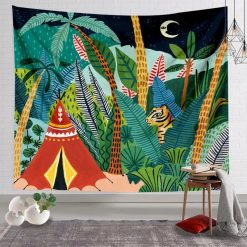 Tenture Murale Paysage « Campement Tropical au Tigre »