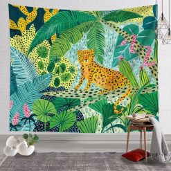 Tenture Murale Paysage « Léopard dans la Jungle Tropicale »