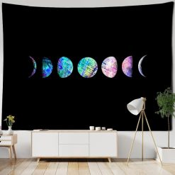 Tenture Murale Paysage « Phases Lunaires Multicolores »