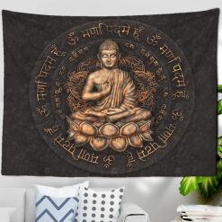 Tenture Murale Zen Méditation Bouddha « Cercle des Mantras Sacrés »