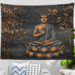 Tenture Murale Zen Méditation Bouddha « Éveil sous les Bambous »