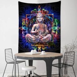 Tenture Murale Zen Méditation Bouddha « Mandala de Lumière »