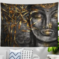 Tenture Murale Zen Méditation Bouddha « Silence d’Or »