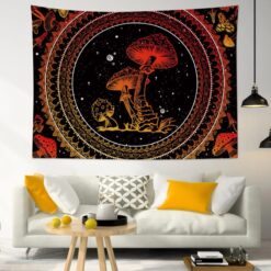 Tenture Murale Bohème Nuit Mystique et Champignons