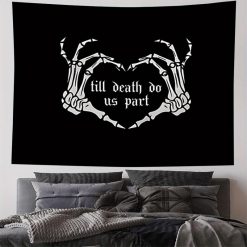Tenture Murale Gothique Squelette Main Amour Till Death Do Us Part