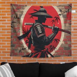 Tenture Murale Japonaise « Samouraï du Soleil Rouge »