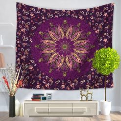 Tenture Murale Mandala « Fleur Pourpre »