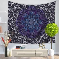 Tenture Murale Mandala « Fleur d’Indigo »