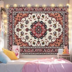 Tenture Murale Mandala « Jardin Persan Rose Poudré »