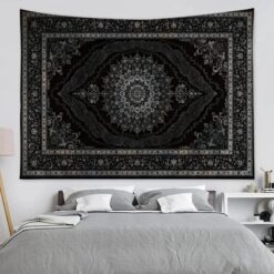 Tenture Murale Mandala « Rosace Noire Impériale »