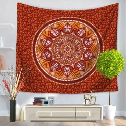 Tenture Murale Mandala « Rosace Terre d’Ocre »