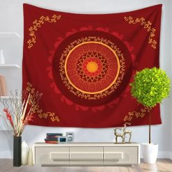 Tenture Murale Mandala « Soleil de Grenat »