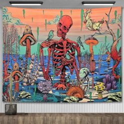 Tenture Murale Tête de Mort « Jardin Psychédélique »